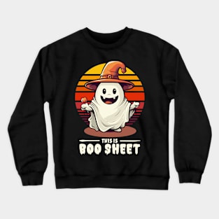 This Is Boo Sheet Funny Ghost Halloween Costume Vintage Design Crewneck Sweatshirt